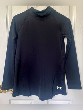 Under Armour ColdGear Boy Black Long Sleeve Mock Neck Athletic Pullover YLG/JG/G